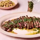 Seared Steak with Green Chermoula and Chickpea Salad: A Quick and Flavorful Meal