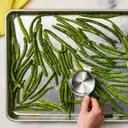 Delectable Smashed Green Beans with Parmesan and Balsamic Glaze