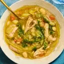 One-Pot High-Protein Chicken, Cabbage & White Bean Soup