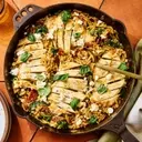 Delectable One-Pan Chicken, Spinach & Sun-Dried Tomato Orzo