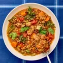 Quick & Easy Chorizo and Lentil Stew with Bitter Greens