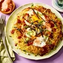 Savoury Japanese Pancake with Fried Egg