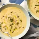 Quick and Creamy Lemon Chickpea-Tahini Soup