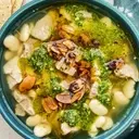 Mexican Brothy Beans with Pork, Salsa Macha, and Cilantro Pesto
