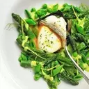 Crafting a Vibrant Spring Salad with Blanched Vegetables and Poached Eggs
