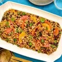 Mediterranean Barley Pilaf with Zesty Citrus and Dried Fruits