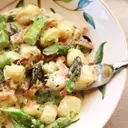 Rapid Ricotta Gnocchi with Spring Asparagus and Prosciutto Cream