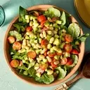 Quick and Healthy Tomato, Cucumber & White Bean Salad with Chive Vinaigrette