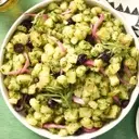 Yukon Gold Potato Salad with Tarragon Pesto and Pickled Onions