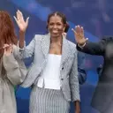 Michelle Obama's Classic Pastel Manicure at Presidential Center Opening