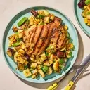 Flavorful Herb-Marinated Chicken Thighs with Grilled Vegetable Medley