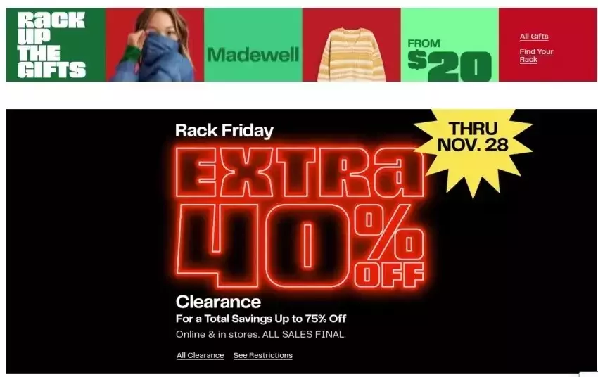 Seasonal discounts at retail outlets