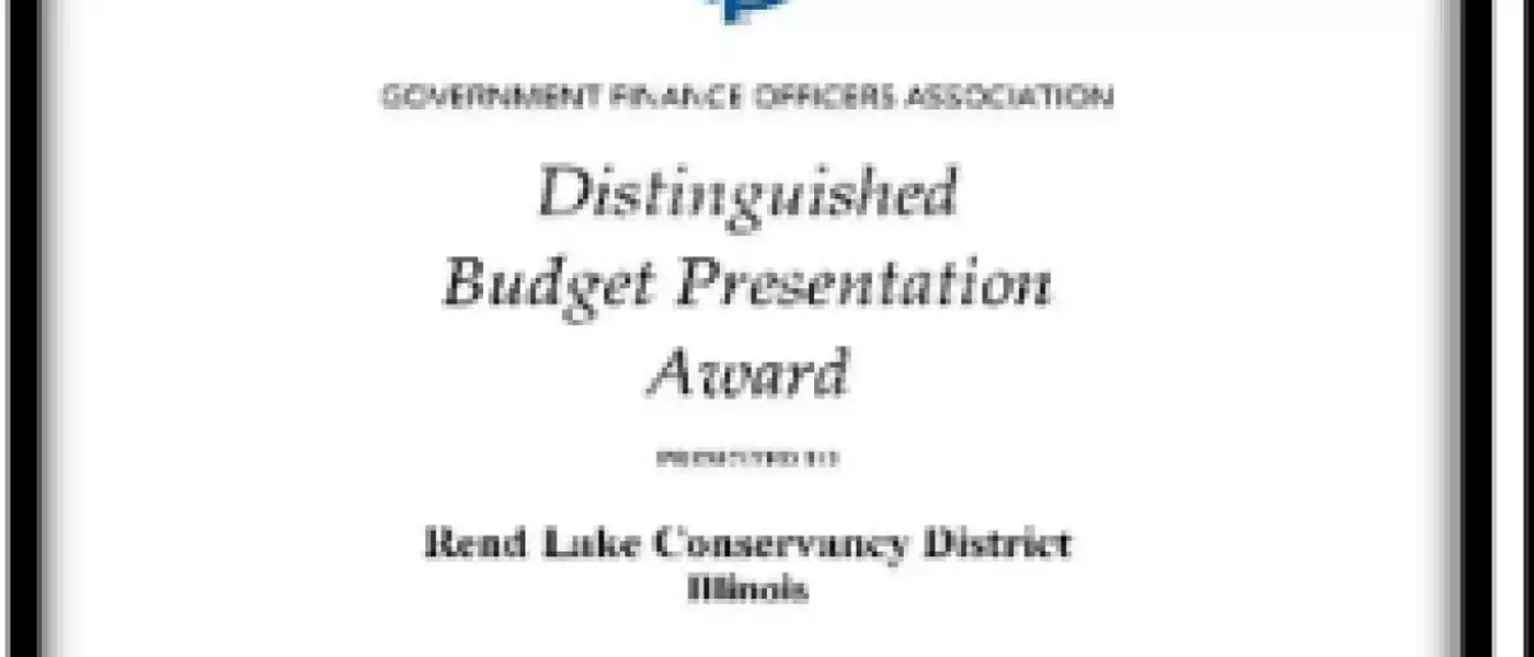 Recognizing Excellence: Rend Lake Conservancy District Honored with Top Budget Presentation Award