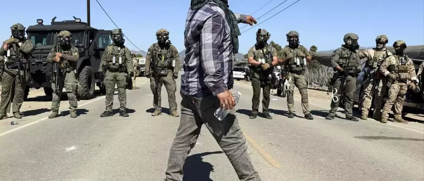 Federal Agents and Protesters Clash During Farm Raid in Southern California