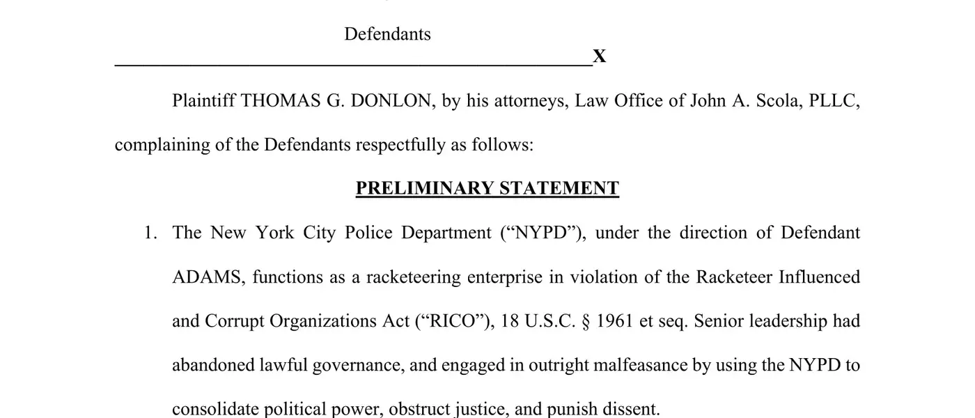 Former Commissioner Accuses NYC Mayor of Running Police Department as Criminal Enterprise