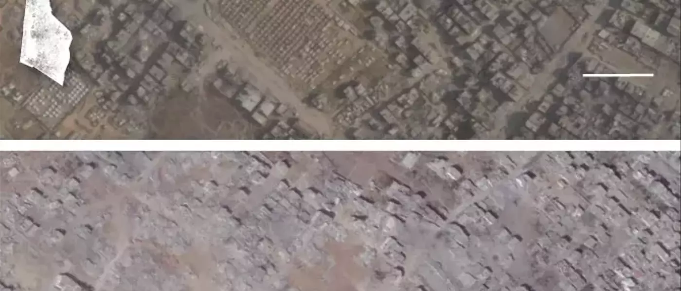 Gaza's Zeitoun Neighborhood Transformed into Desolate Landscape