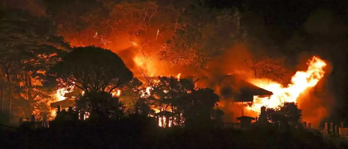 Devastating Fire Ravages Japanese Coastal Town, Leaving Homes in Ruins