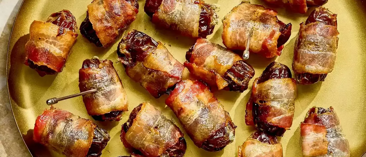 Elevate Your Holiday Appetizers: Three-Ingredient Bacon-Wrapped Dates with Blue Cheese