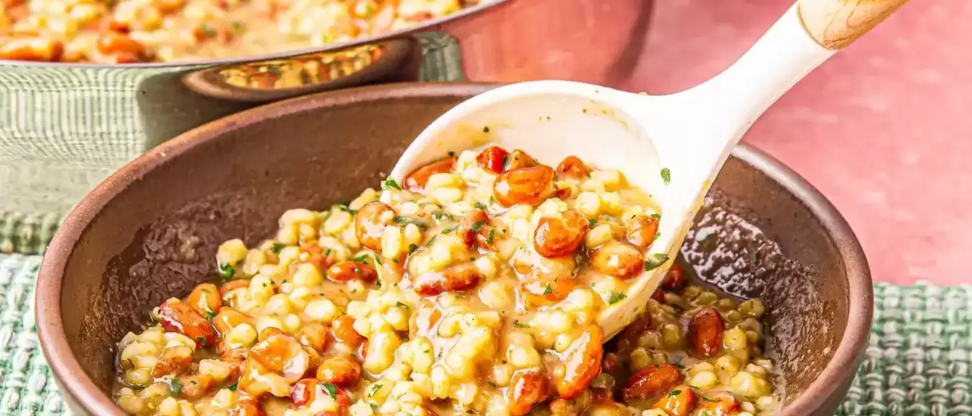 Hearty Northern Italian Barley and Cranberry Bean "Stewp"
