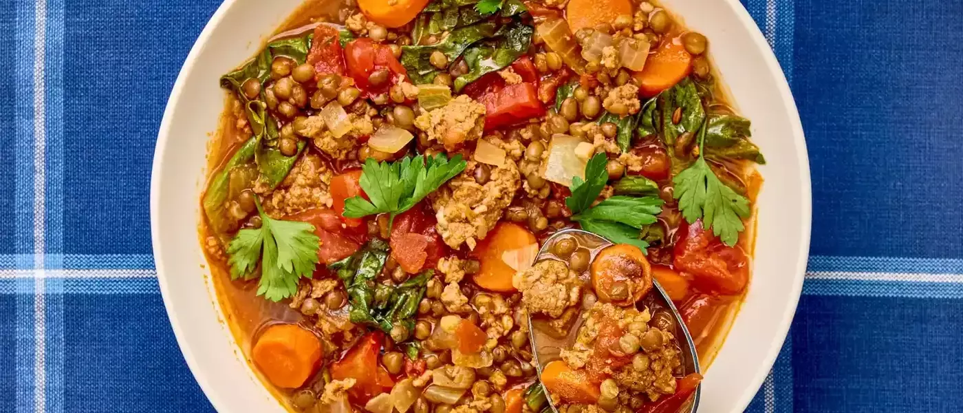 Quick & Easy Chorizo and Lentil Stew with Bitter Greens