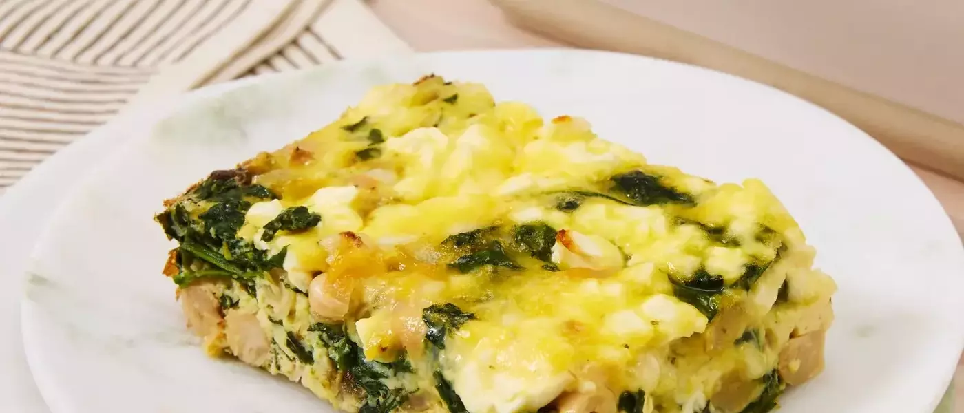 Wholesome Spinach & White Bean Egg Bake with Feta