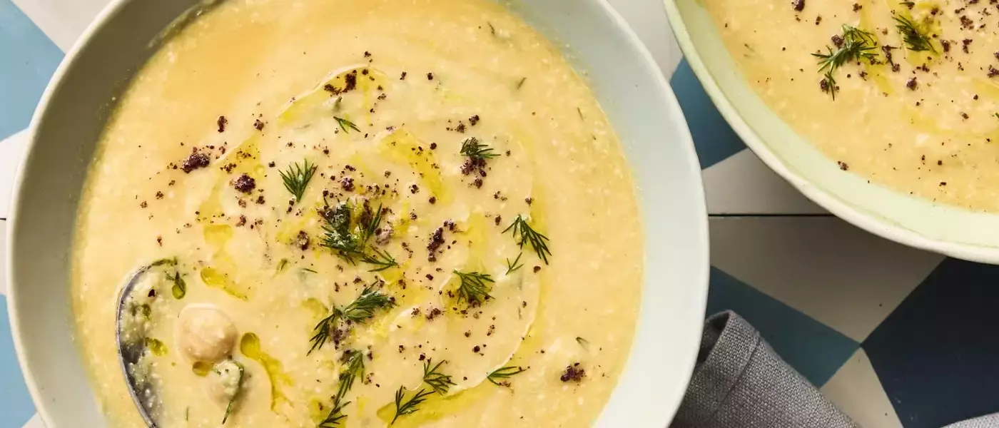 Quick and Creamy Lemon Chickpea-Tahini Soup