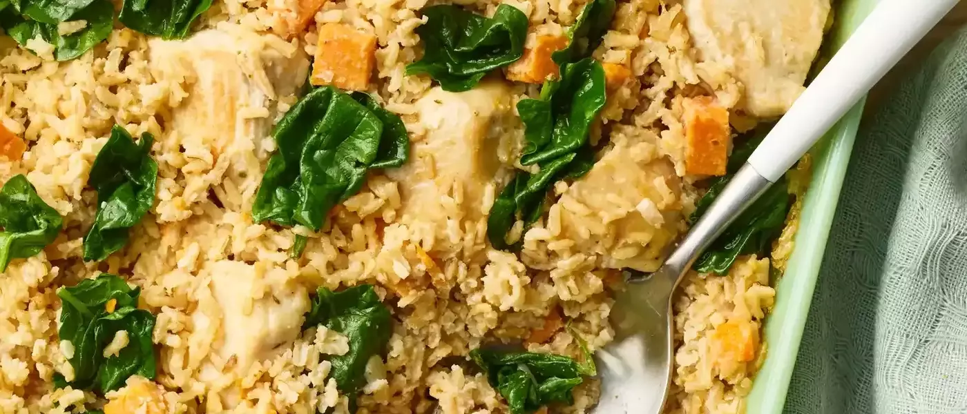 High-Protein Chicken Brown Rice Casserole