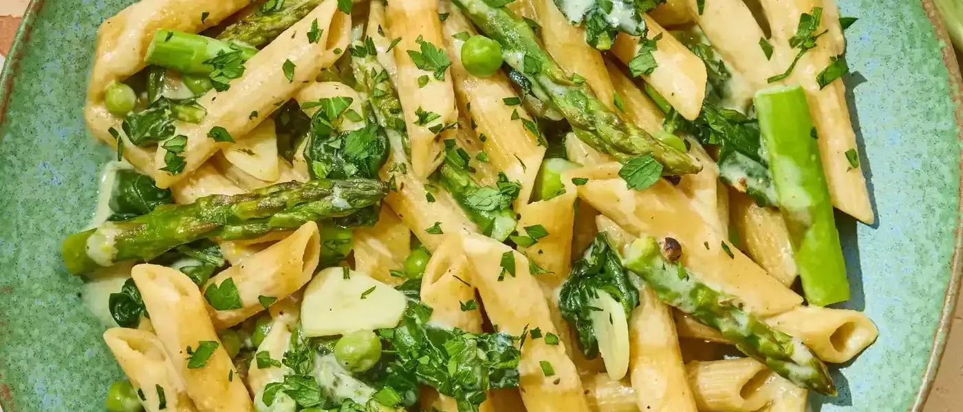 Effortless One-Pan Lemon Boursin Pasta with Spring Vegetables