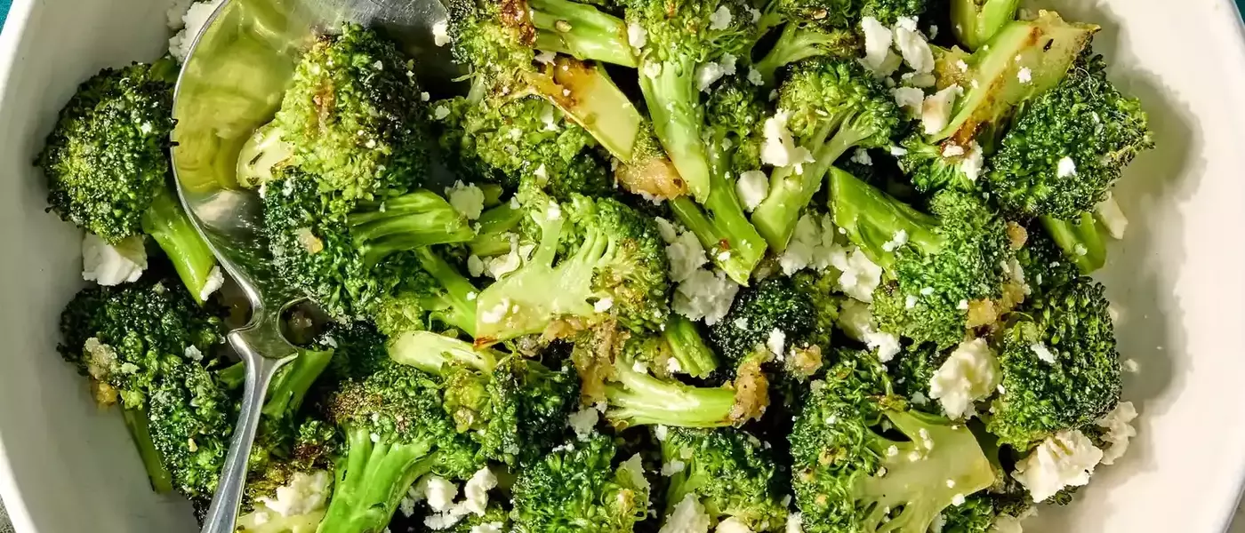 Delectable Lemon Feta Melting Broccoli