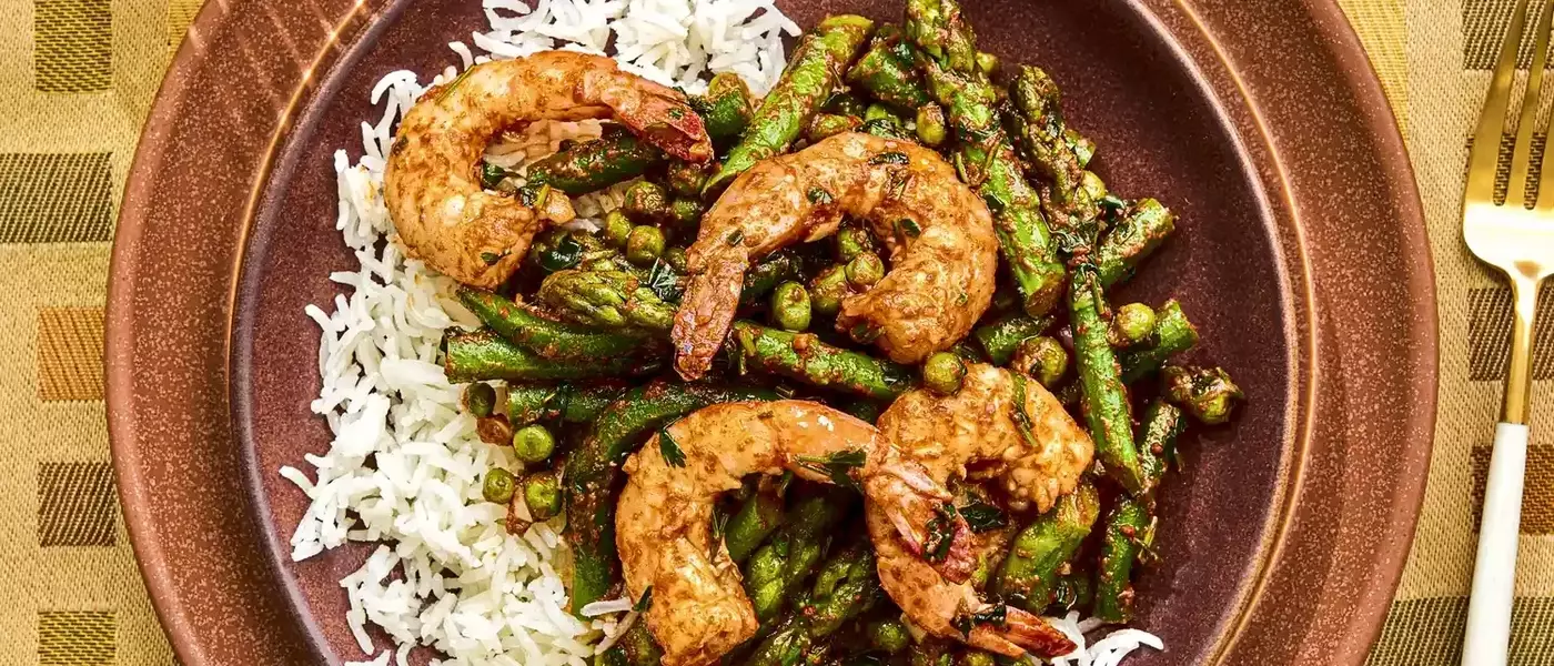 Quick Shrimp and Vegetable Skillet with Chermoula