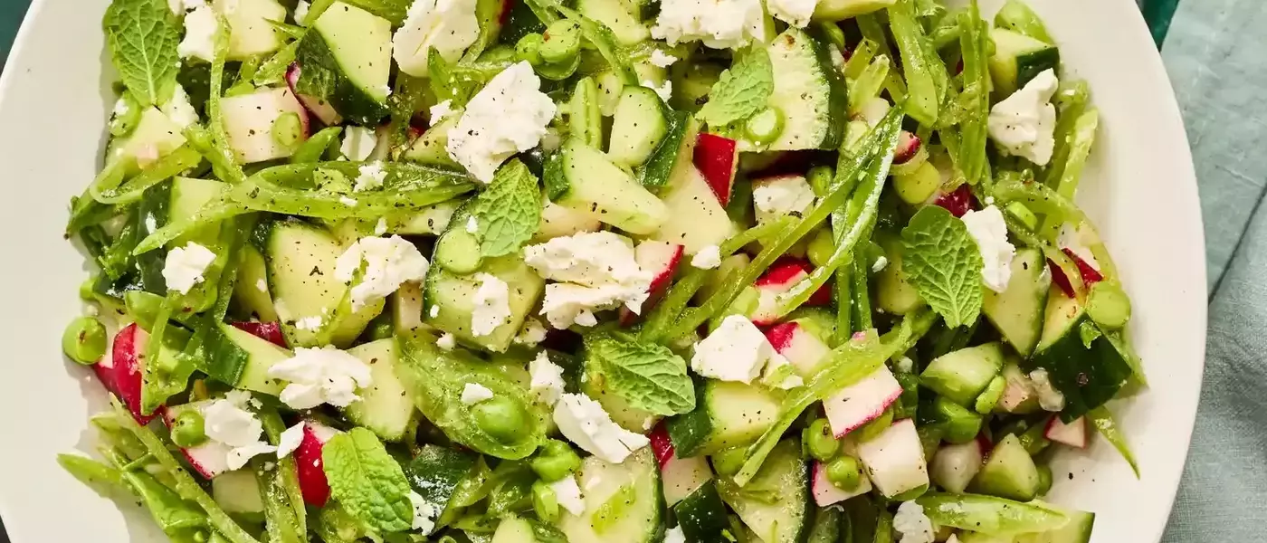 Crisp Cucumber, Radish & Snap Pea Salad