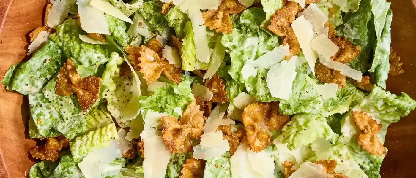 Crispy Pasta Caesar Salad