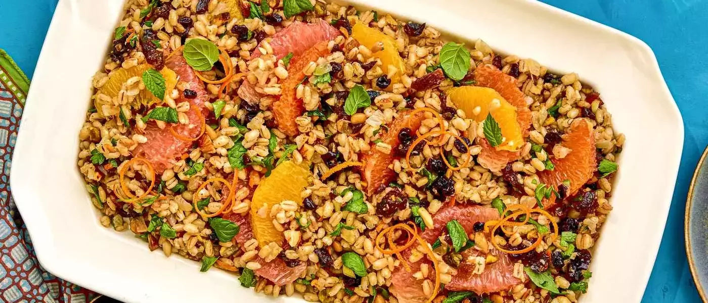 Mediterranean Barley Pilaf with Zesty Citrus and Dried Fruits