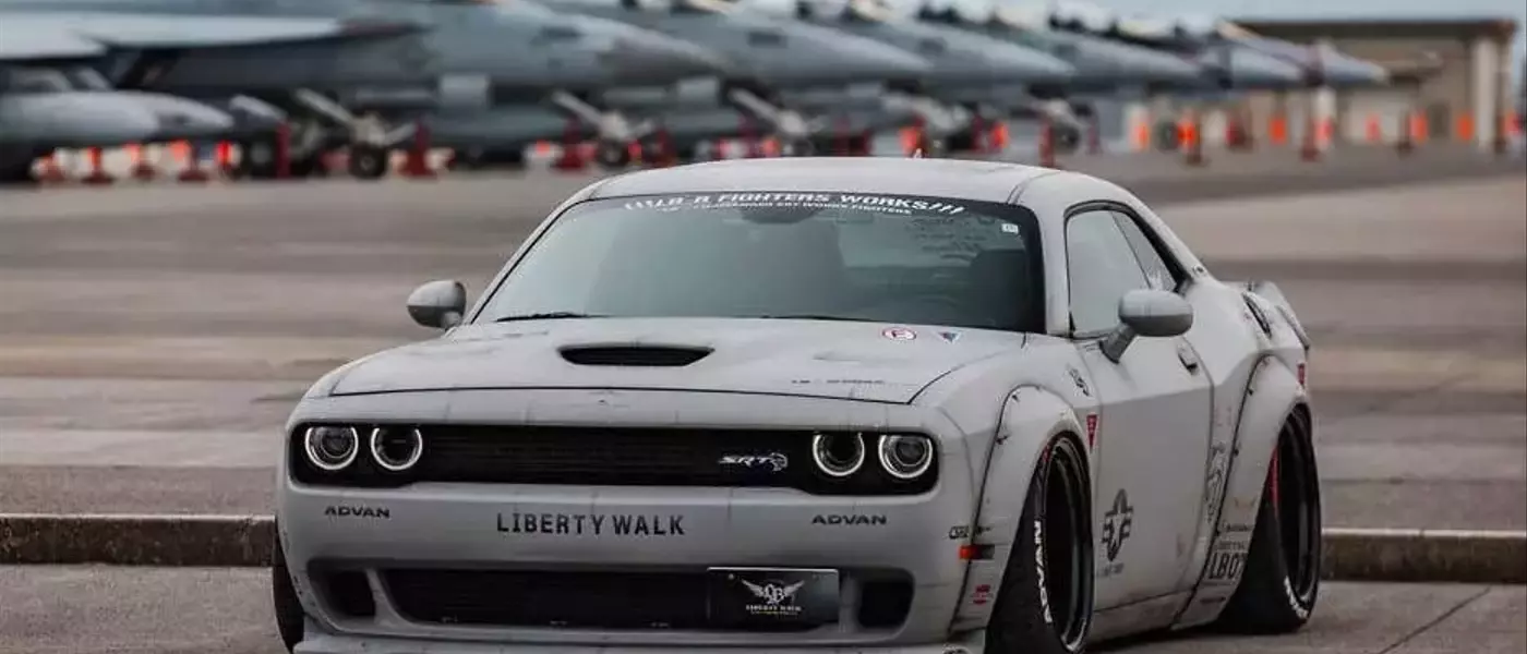 Liberty Walk Transforms Dodge Challenger with Fighter Jet Livery