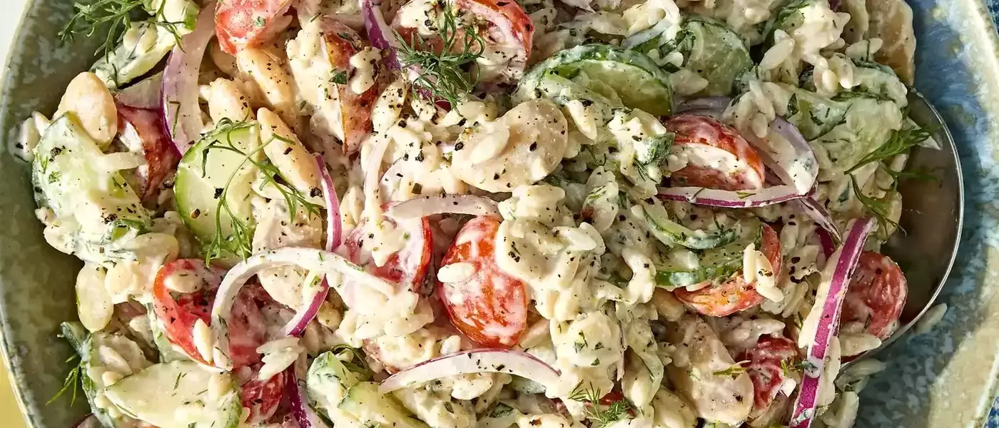 Refreshing Orzo Salad with Creamy Herb Dressing