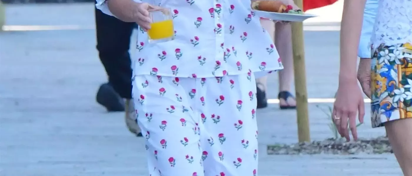 Emma Watson's Effortlessly Chic Pajama Ensemble in Venice