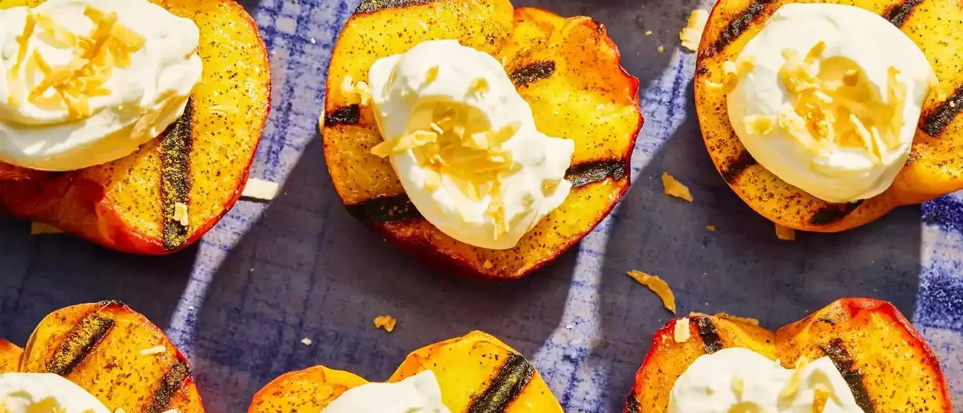 Effortless Grilled Peaches with Coconut Whipped Cream