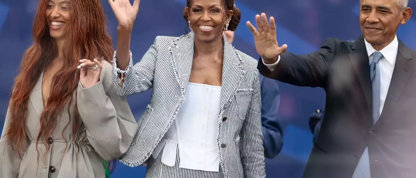 Michelle Obama's Classic Pastel Manicure at Presidential Center Opening