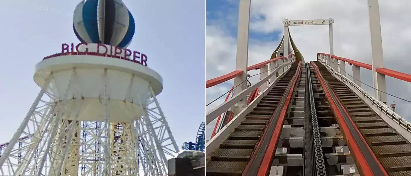 Blackpool Pleasure Beach's Big Dipper Roller Coaster Appears to Derail, Caught on TikTok Video
