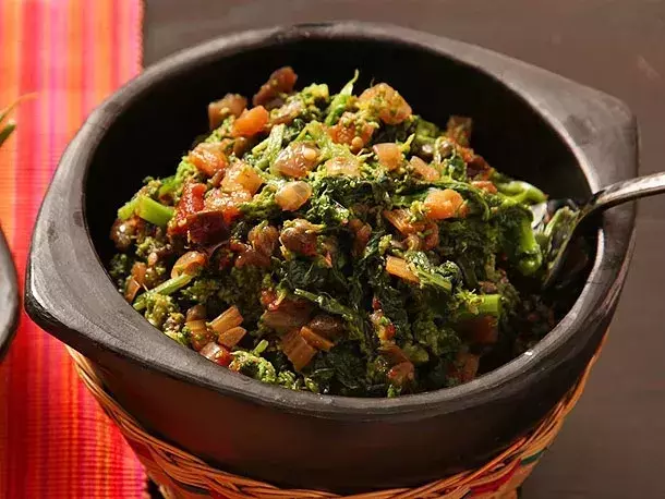 A Taste of Sicily: Sweet and Sour Broccoli Rabe with Eggplant Caponata