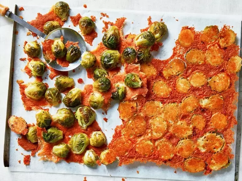 Elevating Brussels Sprouts with a Crispy Cheese Skirt