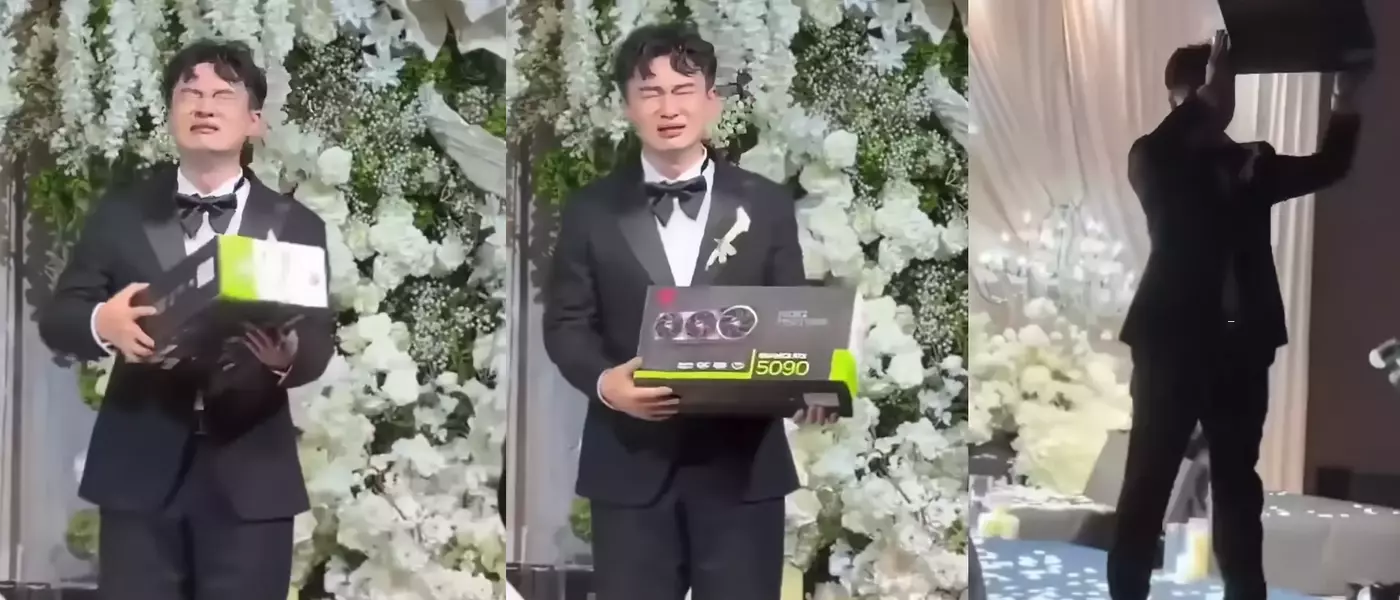 Man's Emotional Reaction to RTX 5090 Wedding Gift Goes Viral