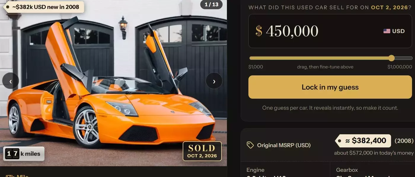 The Daily Lowball: A New Online Game Testing Used Car Price Knowledge